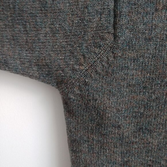 Vintage St Michael Men lambswool pure new wool cardigan sweater Small green - Picture 6 of 16